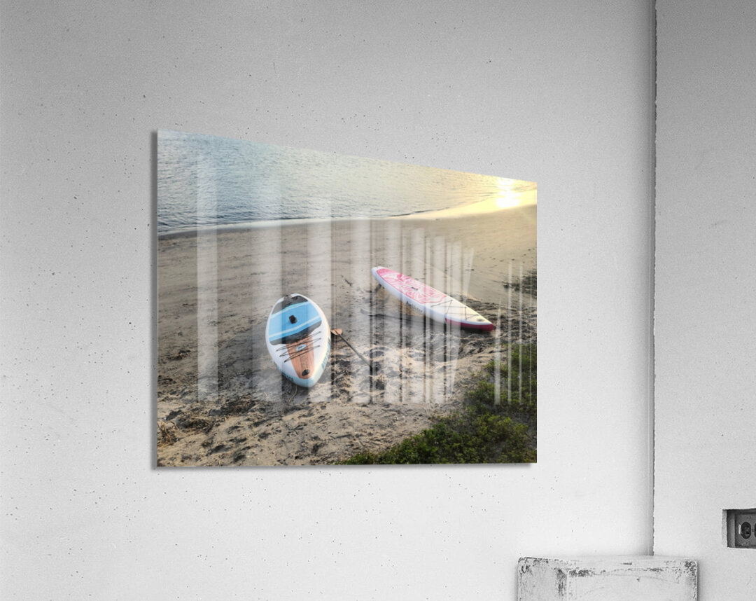 Shoreline Holds the Memory: Beached Paddle Board Acrylic Print