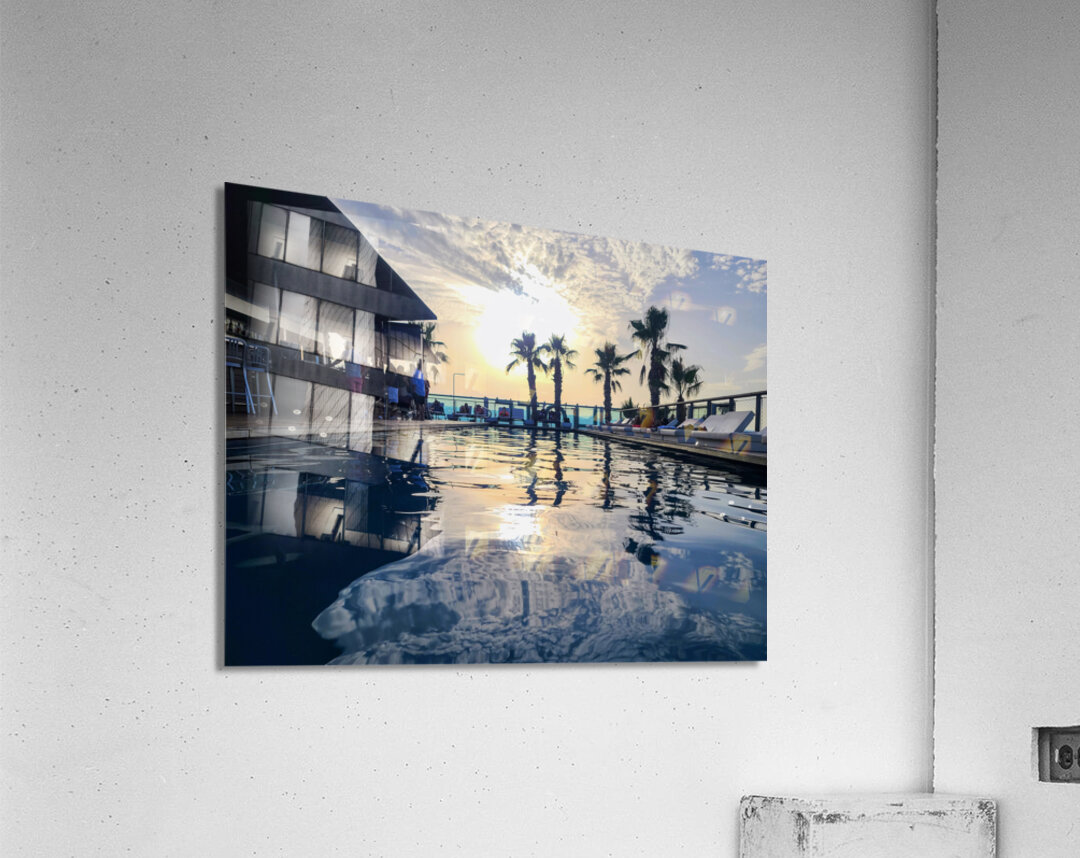 Velvet Pool Burning Sky Acrylic Print