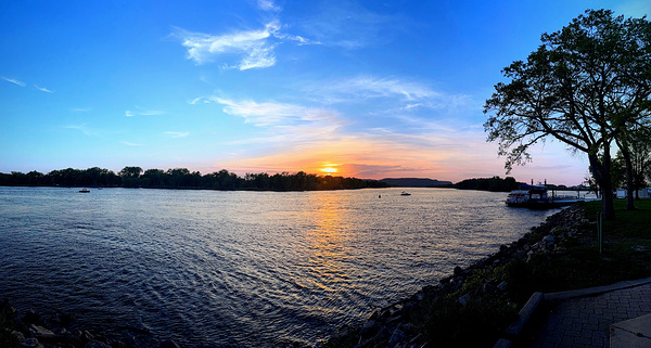 “When the River Dreams” Sunsets in La Crosse Panoramic 1 Print