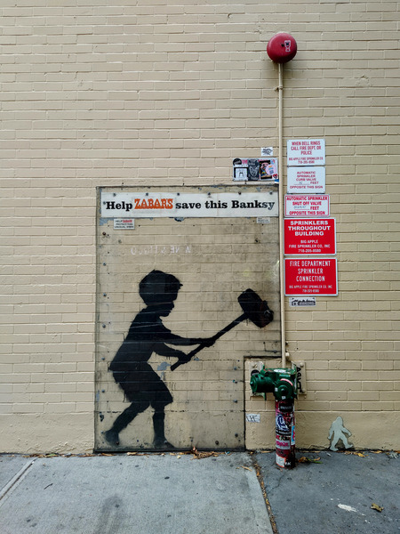 Banksy on Broadway Boy Hammering Hydrant Print
