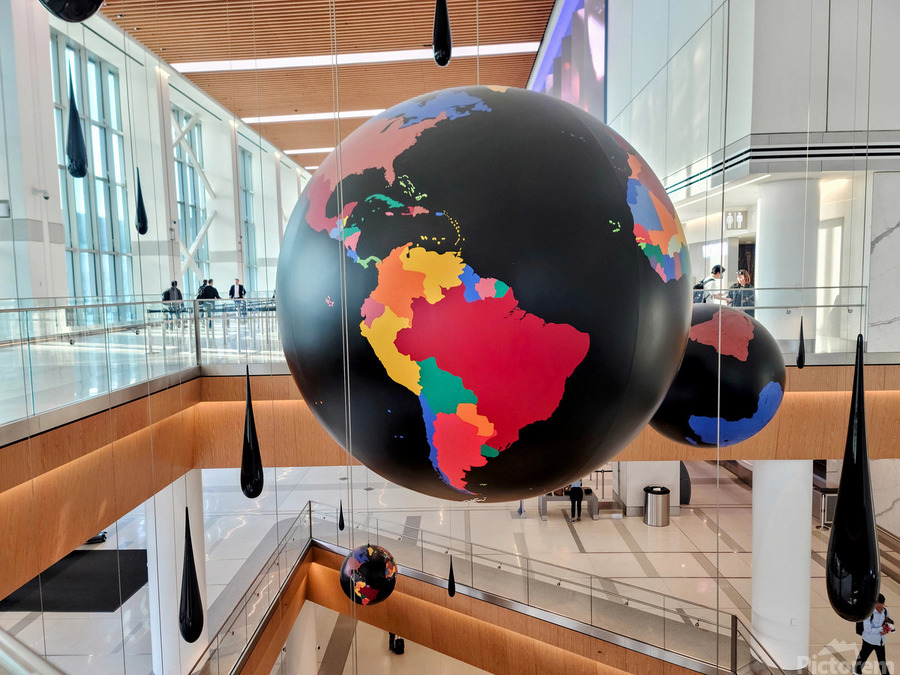 Hemispheres in Flight at  La Guardia Airport  Print