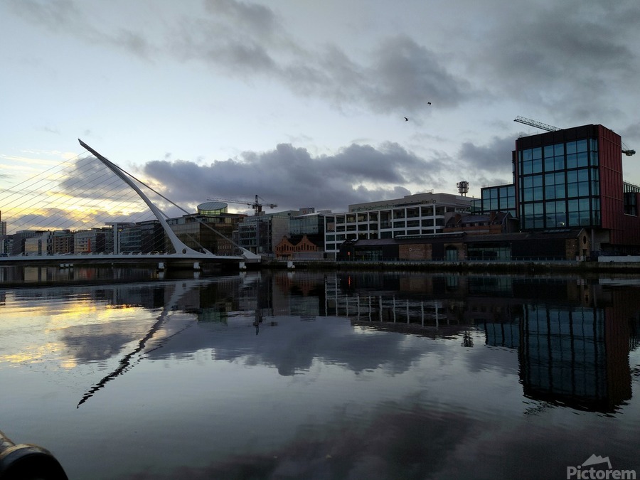Calm Along River Quay 1  Print