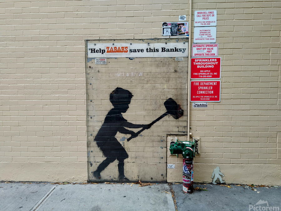 Boy with Hammer – Banksy Street Art  Print