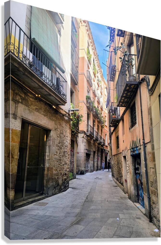 Streets of Barcelona: Where the Shadows Sleep Canvas Print