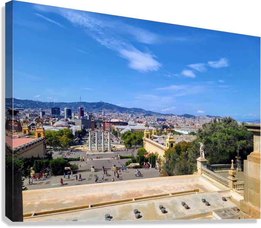 The Pulse of Catalunya: Barcelona View from Museum of Catalan Visual Arts Canvas Print