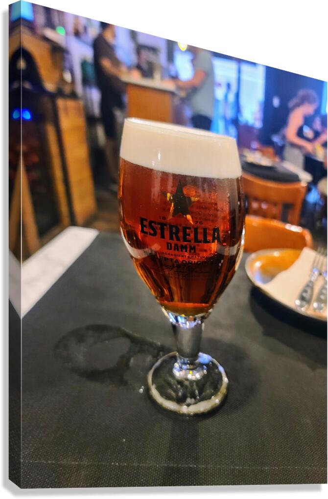 Amber Pause in a Barcelona Pulse Canvas Print