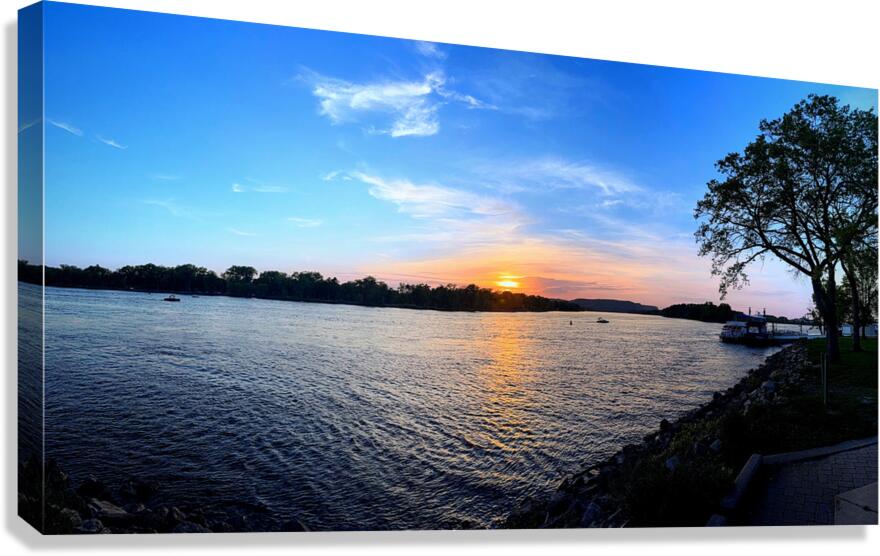 “When the River Dreams” Sunsets in La Crosse Panoramic 1 Canvas Print