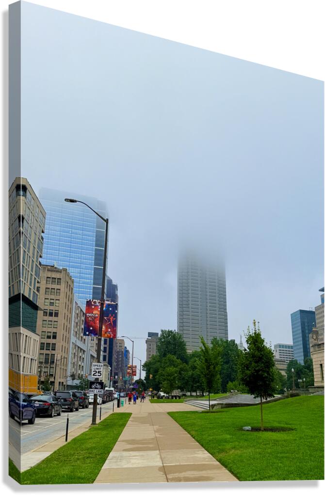 The Fog Crowned Tower Canvas Print