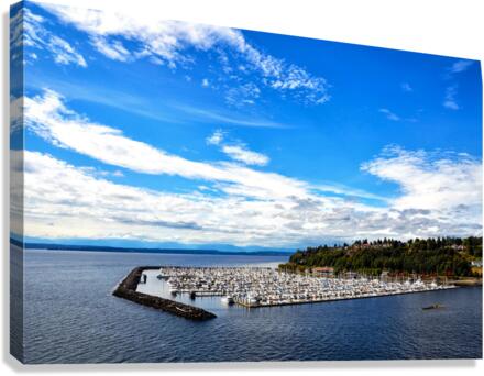 Boat Dock By the Sea Wall Canvas Print