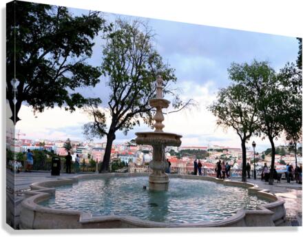 Lisbon Water Fountain  Canvas Print
