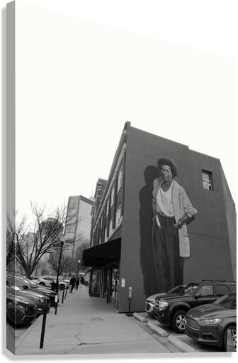 Shadow of Mari Evans Black and White Canvas Print