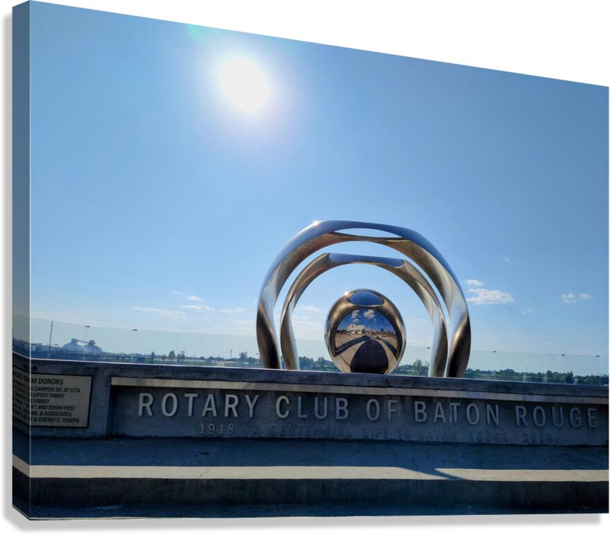 Rotary Club Centennial Sculpture Metallic Eyeball to Heaven Canvas Print
