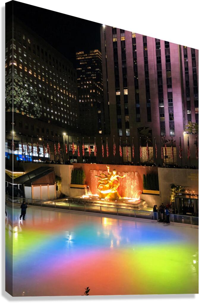 Color on Ice: Rockefeller Nights Canvas Print