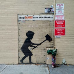 Boy with Hammer – Banksy Street Art
