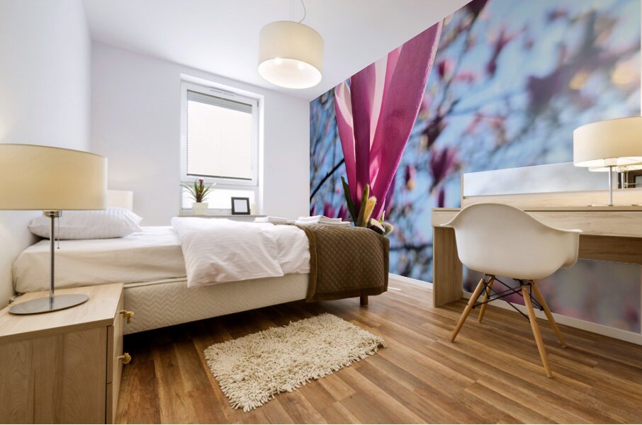 Pink Petals in Warm Light Mural print