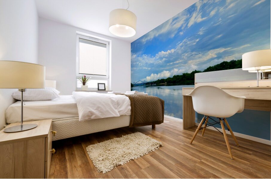 Blue Hush Over the Valley Mural print