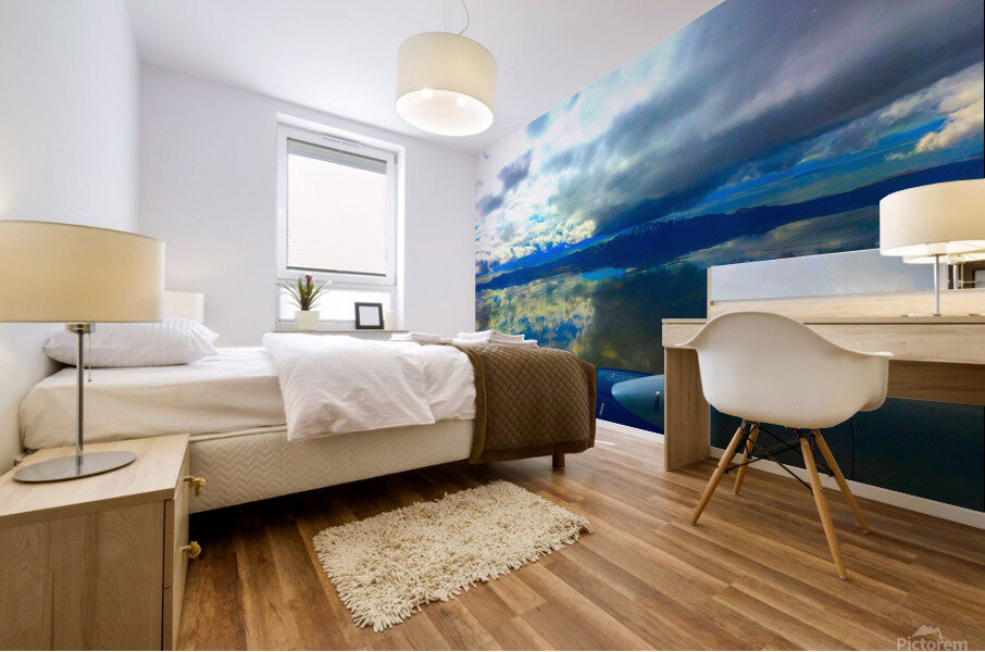 Reflections Over Great Salt Lake  2 Mural print