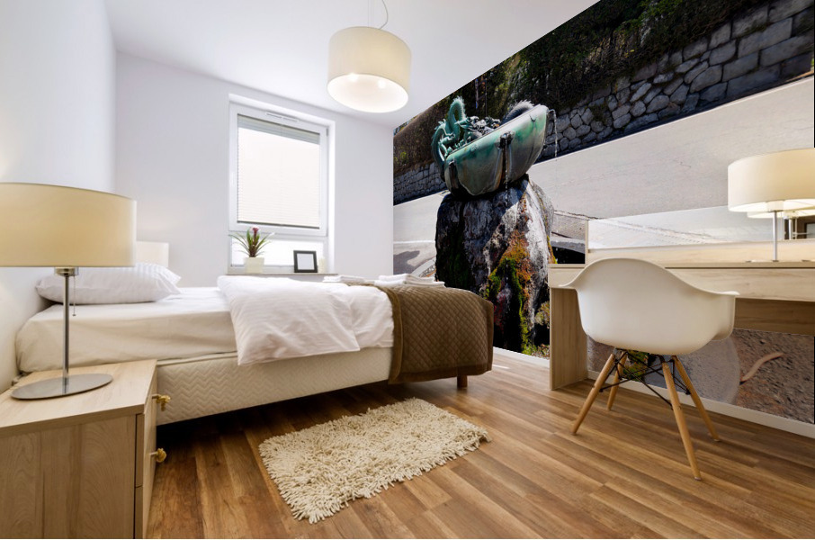 Dragon Bowl Sculpture Water Fountain 2 Mural print