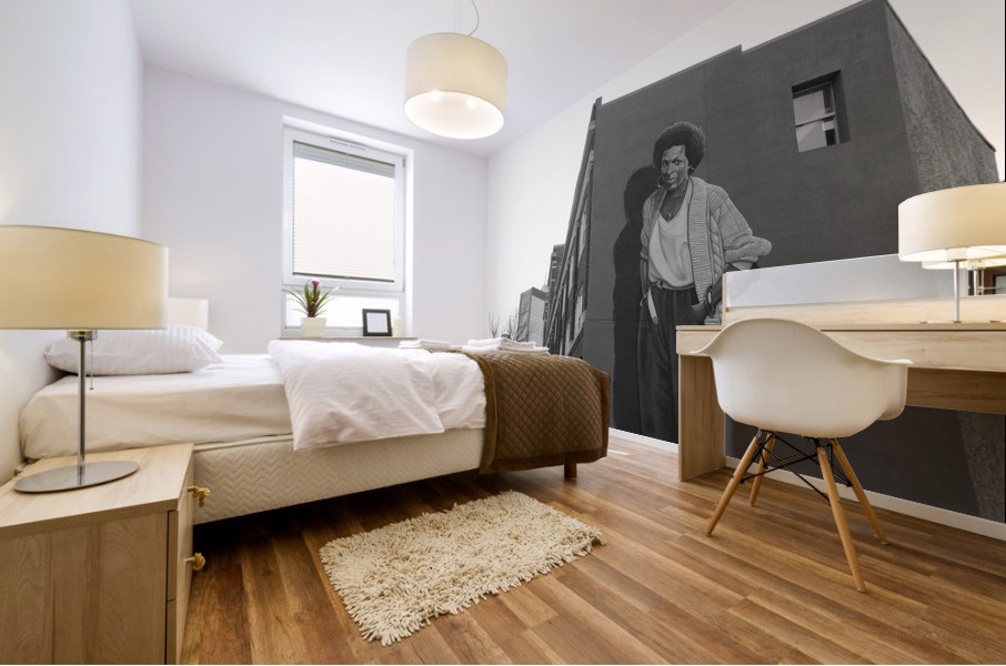 Shadow of Mari Evans Black and White Mural print