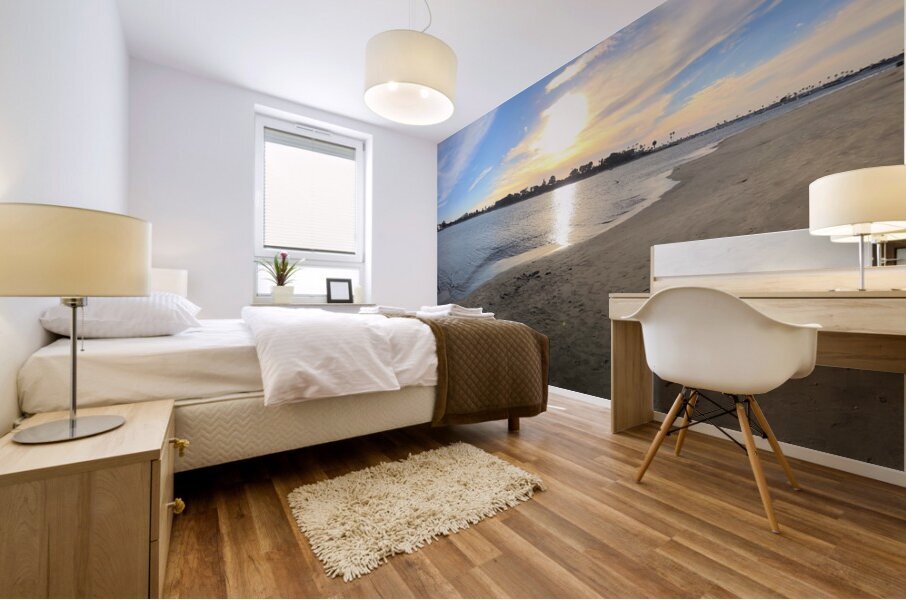 Panoramic San Diego Sunset on the Beach  Mural print