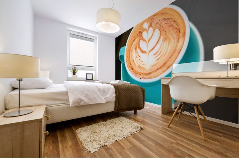 Latte Bloom April 2025 Art in a Cup Mural print