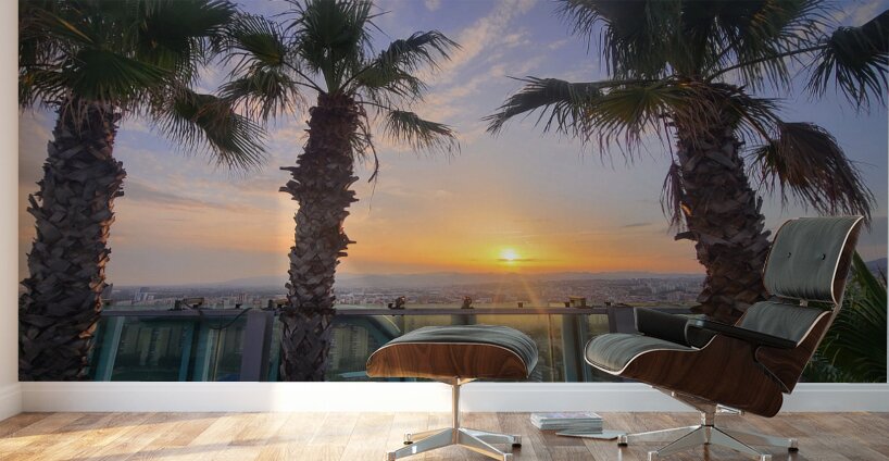 Palm Witnesses of the Falling Sun Wall Murals