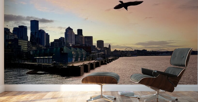 Pink Dusk Flight Wall Murals