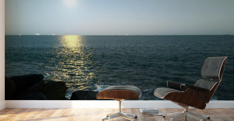 Reflections of the Moon at Poolbeg 2 Wall Murals