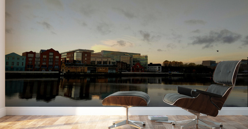 Calm Along River Quay 2 Wall Murals