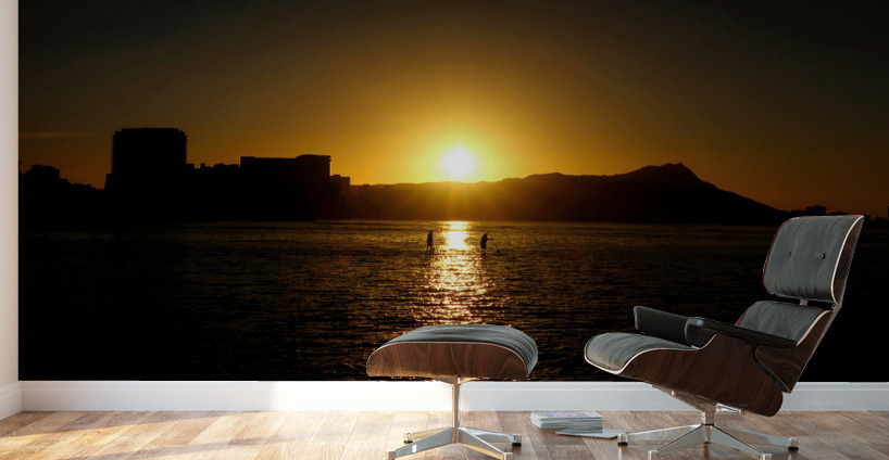 Paddle Board Sunrise Wall Murals