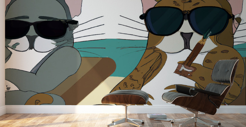 BadCatz Beach Bums 1C Wall Murals