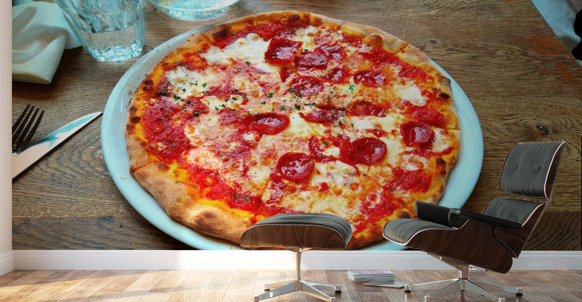 Pepperoni Pizza Pie  Wall Murals