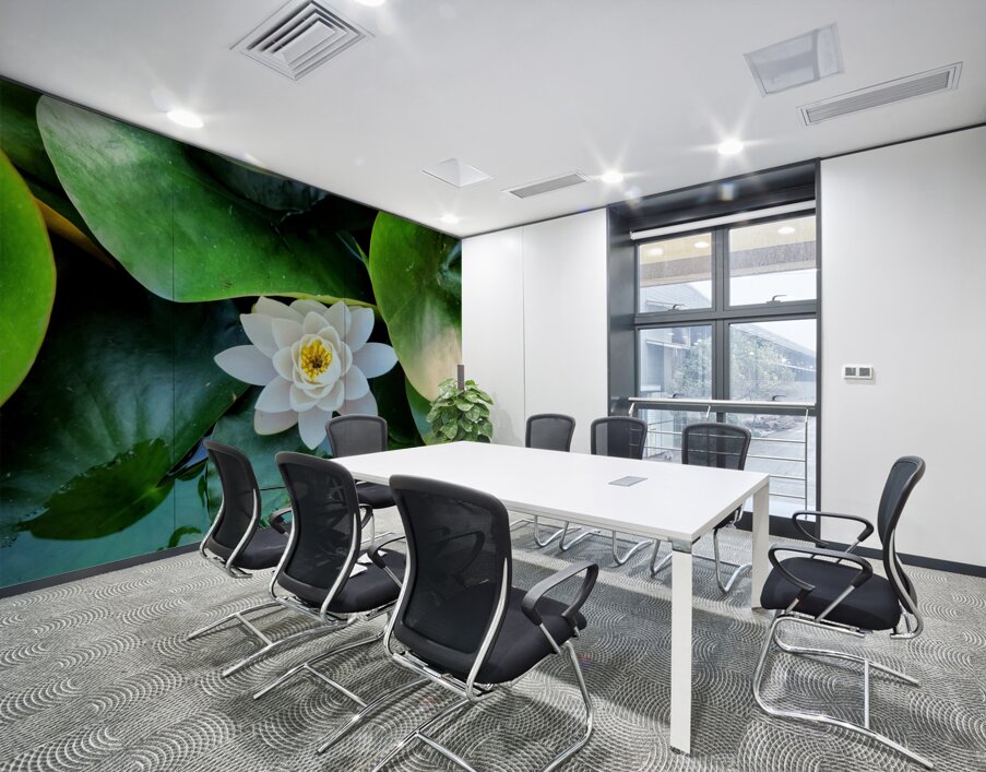 White Radiance in Green Silence Wall Printing