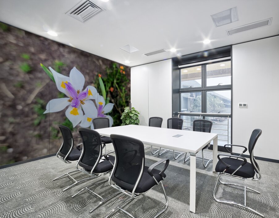 Fortnight Lily Flowers:  The Unfolding of African Iris in Earth’s Stillness Wall Printing