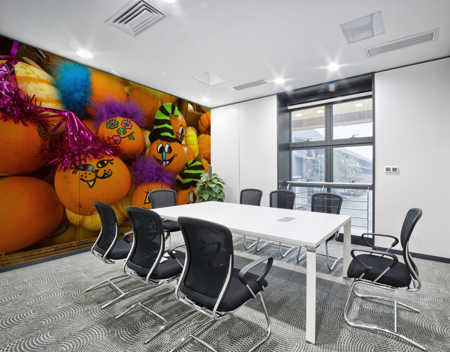 Halloween Pumpkin Faces Wall Printing