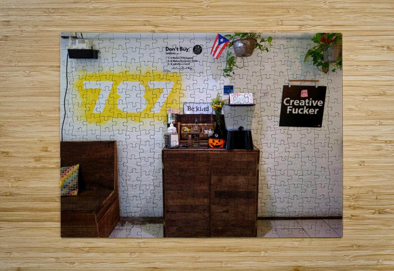 Creative Coffee Shop Display Click4Pix Puzzle printing