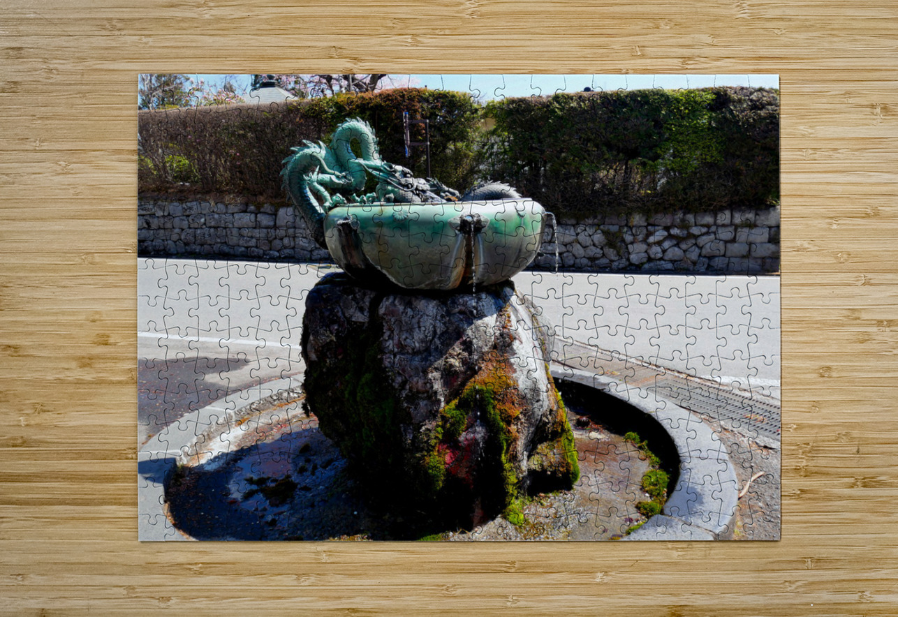 Dragon Bowl Sculpture Water Fountain 2 Click4Pix Puzzle printing