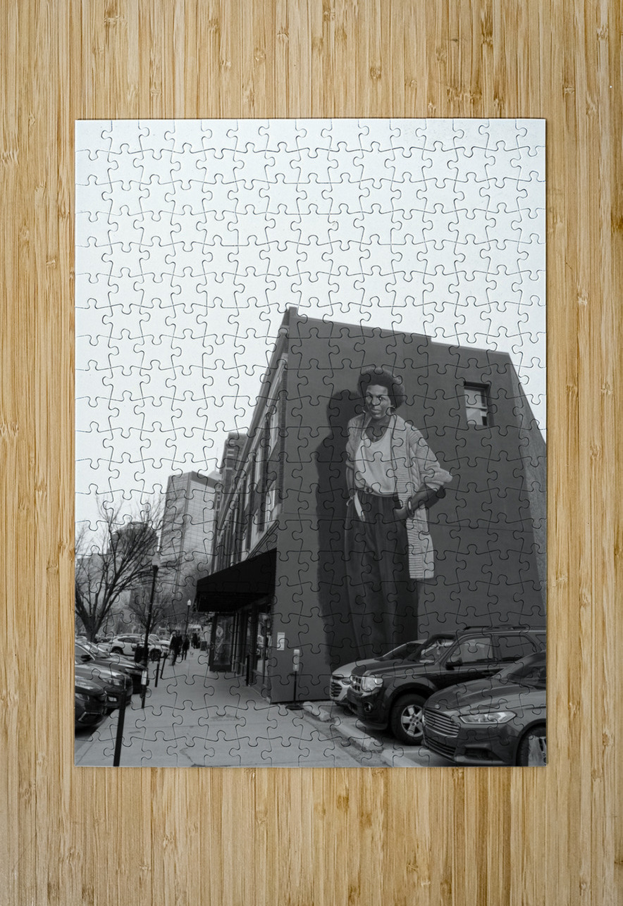 Shadow of Mari Evans Black and White Click4Pix Puzzle printing