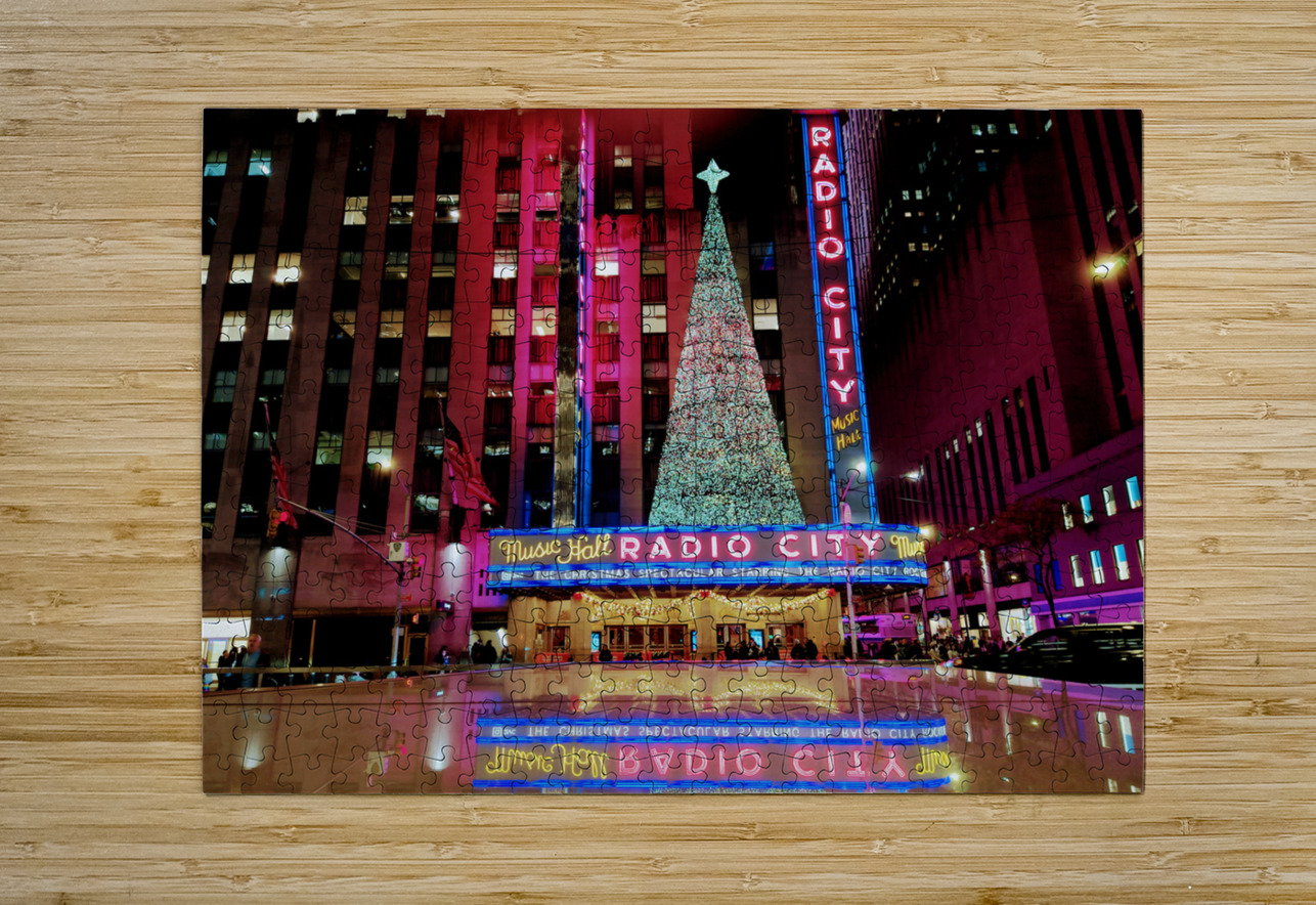 NYC Reflections of Radio City Music Hall  Click4Pix Puzzle printing