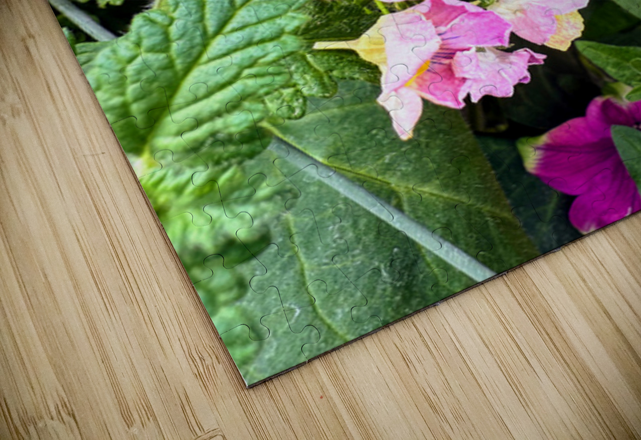 Vibrant Garden Bloom – Colorful Flower Close-Up with Lush Greenery-1 Click4Pix Puzzle