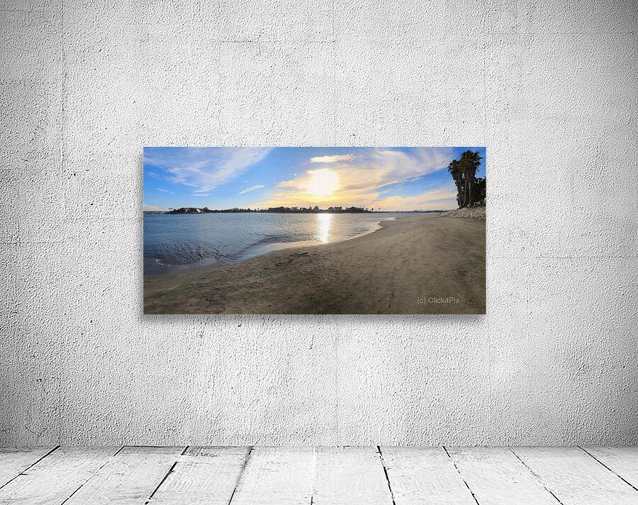 Panoramic San Diego Sunset on the Beach  Wall Preview