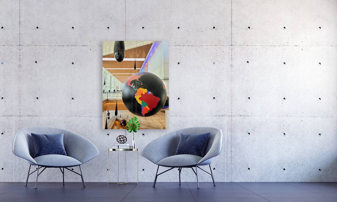 Globe and Droplets Hanging Art  Reproduction