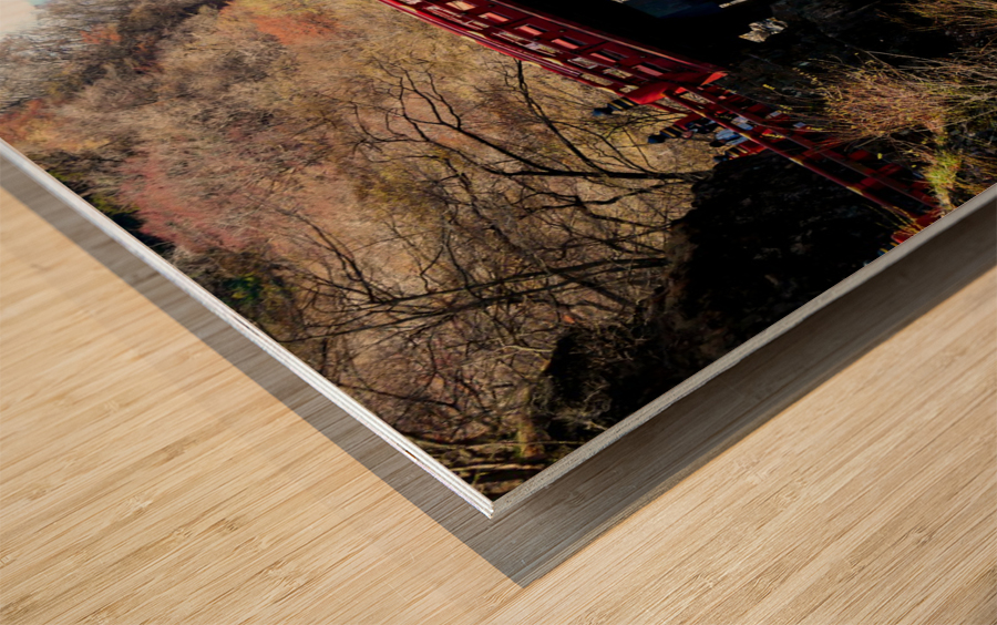 Water Under the Japanese Bridge Wood print