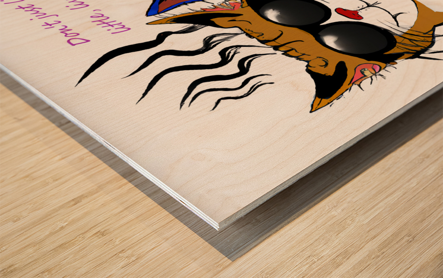 BadCatz High Selfie Wood print