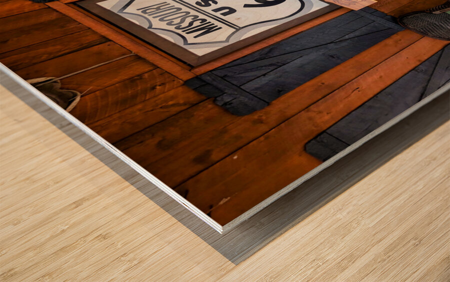 Mosaic Tribute to Route 66 Wood print